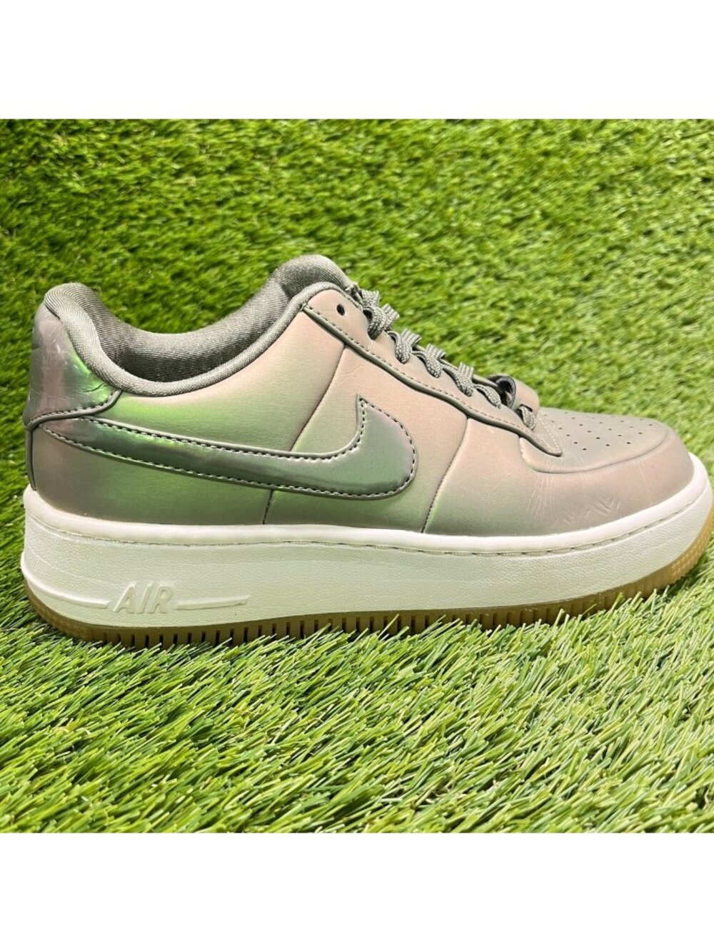 Nike Air Force 1 Upstep Low Shine Green Womens Size 8 Athletic Shoes Sneakers